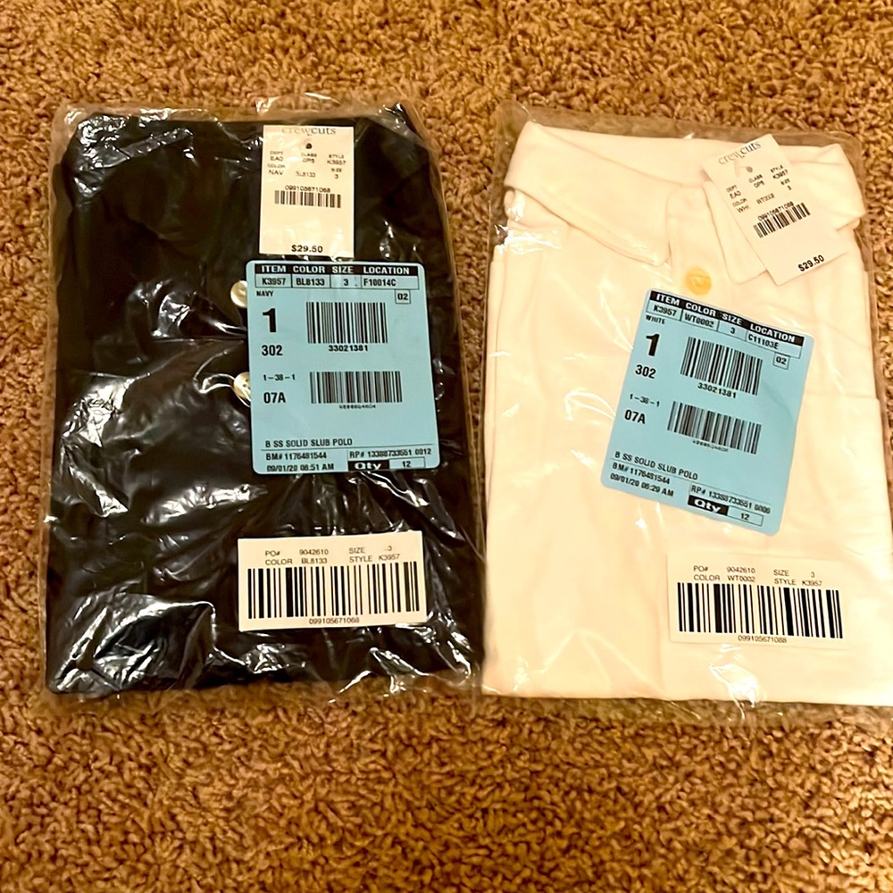 (2) 3T JCrew crewcuts polo shirts